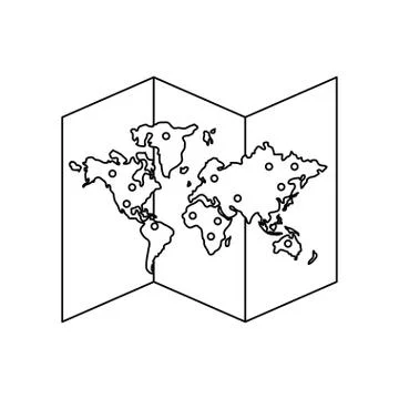 Paper map icon image Illustrazione stock