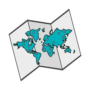 Paper map icon image Stock Illustration