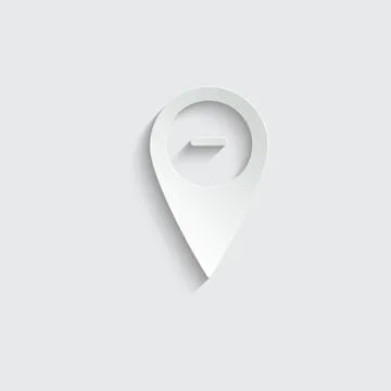 Paper Map pointer iocn with minus sign Stock Illustration