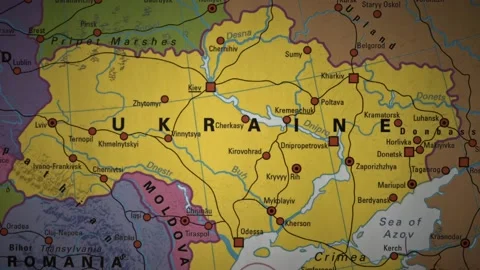 Paper map of the state of Ukraine Stock Footage 201729231