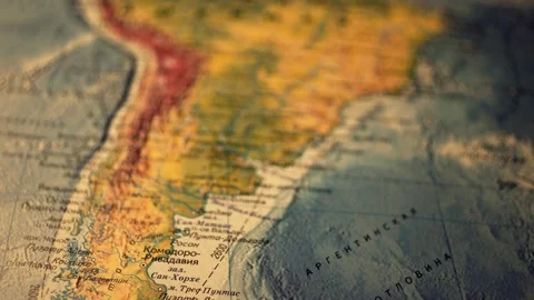 Paper map of the world. camera span over paper world map. stylized with the a Stock Footage 133162506