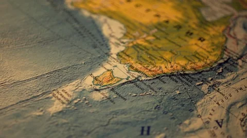 Paper map of the world. camera span over paper world map. stylized with the a Stock-Footage 133162561