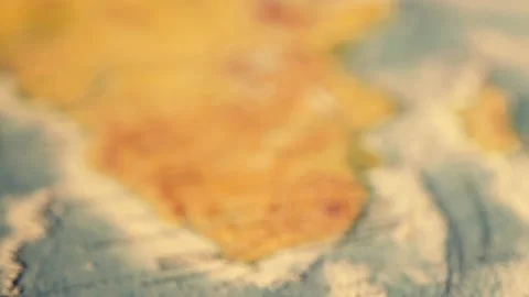 Paper map of the world. camera span over paper world map. stylized with the a Stock Footage 133163029