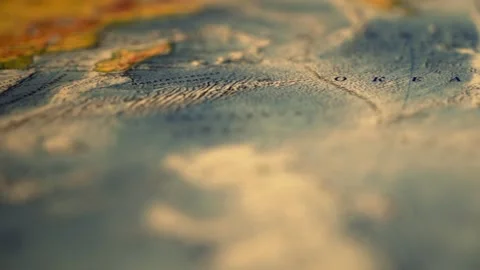 Paper map of the world. camera span over paper world map. stylized with the a Video stock 133163173
