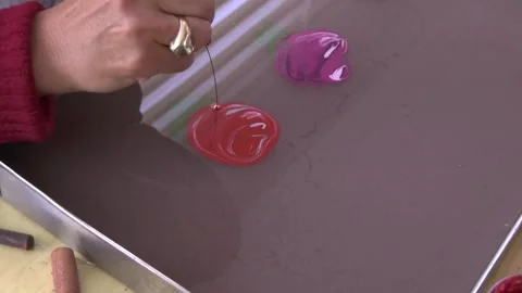 Paper marbling  Video stock 254597437