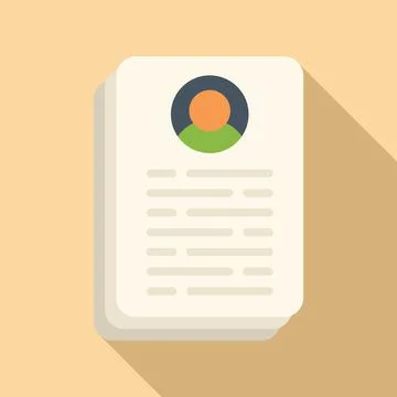 Paper marketing icon flat vector. Client customer Stock Illustration