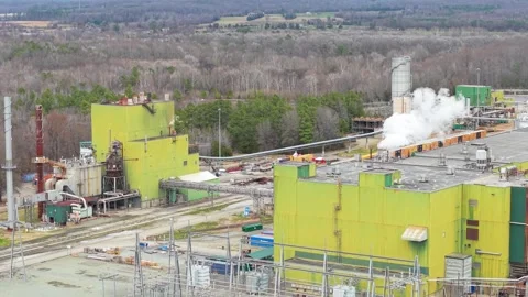 Paper Mill Aerial Stock Footage 331740838
