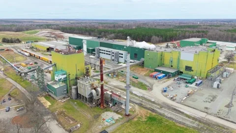 Paper Mill Aerial Stock Footage 331741024