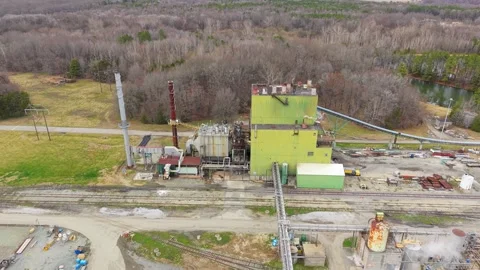 Paper Mill Aerial Stock Footage 331741039