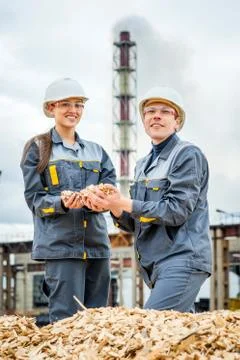 Paper mill factory workers Stock Photos