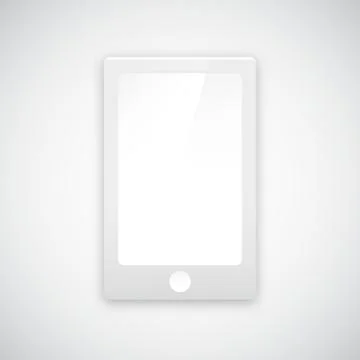 Paper mobile phone icon with shadow Stock Illustration