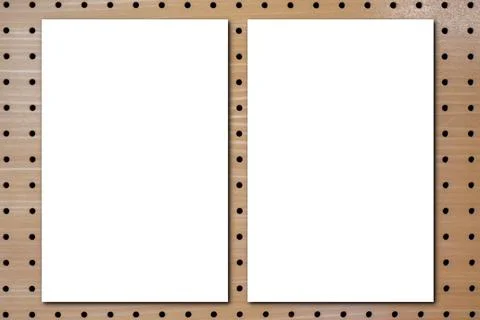 Paper Mockup blank empty white two template sheet A4 in wooden background Stock Photos