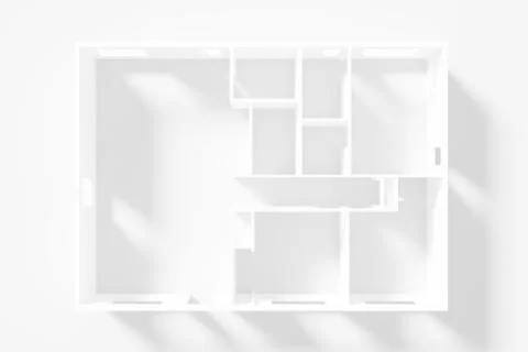 Paper Model Of Apartment, floor plan Stock Illustration