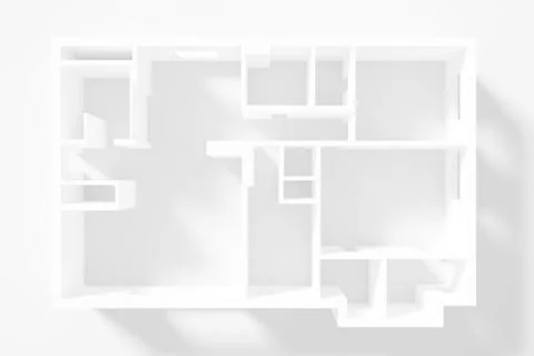 Paper Model Of Apartment, floor plan Stock Illustration