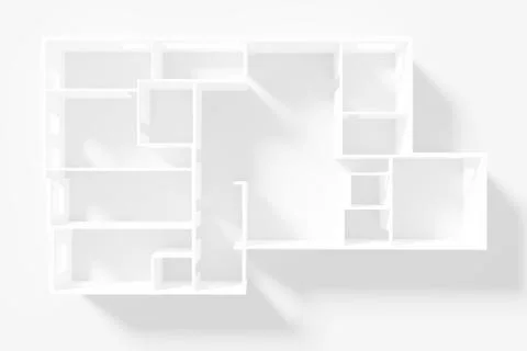 Paper Model Of Apartment, floor plan Stock Illustration