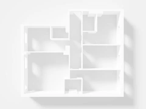 Paper Model Of Apartment, floor plan Stock Illustration