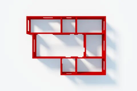 Paper Model Of Apartment, floor plan Stock Illustration