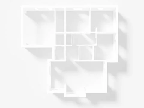 Paper Model Of Apartment, floor plan Stock Illustration