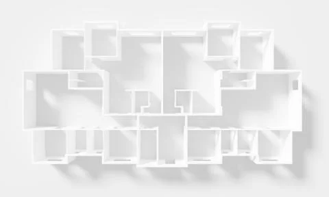 Paper Model Of Apartment, floor plan Stock Illustration