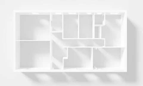 Paper Model Of Apartment, floor plan Stock Illustration