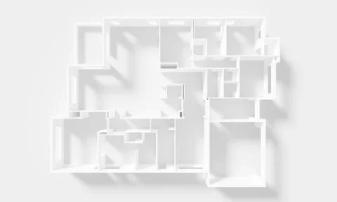 Paper Model Of Apartment, floor plan Stock Illustration