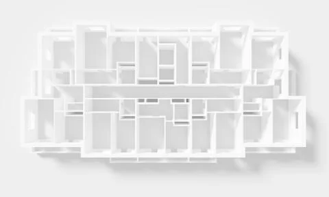 Paper Model Of Apartment, floor plan Stock Illustration