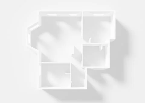 Paper Model Of Apartment, floor plan Stock Illustration