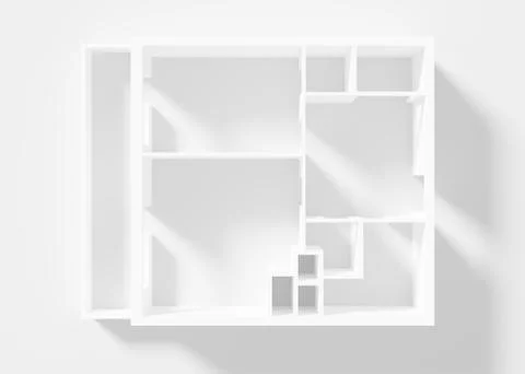 Paper Model Of Apartment, floor plan Stock Illustration