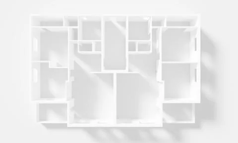 Paper Model Of Apartment, floor plan Stock Illustration
