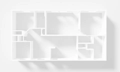 Paper Model Of Apartment, floor plan Stock Illustration