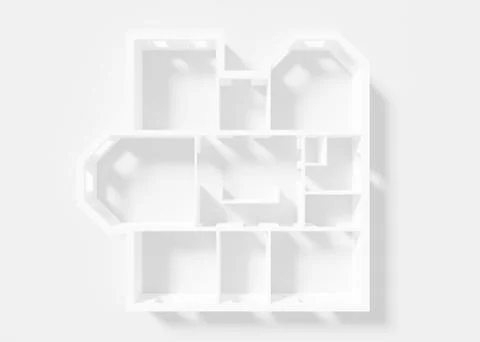 Paper Model Of Apartment, floor plan Stock Illustration