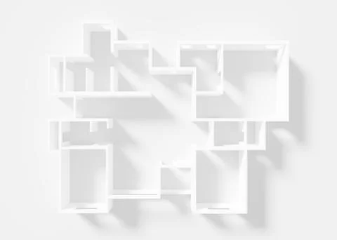 Paper Model Of Apartment, floor plan Stock Illustration