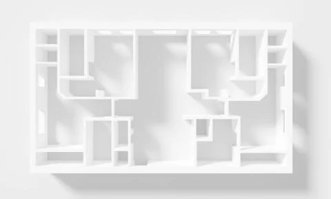 Paper Model Of Apartment, floor plan Stock Illustration