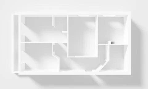 Paper Model Of Apartment, floor plan Stock Illustration