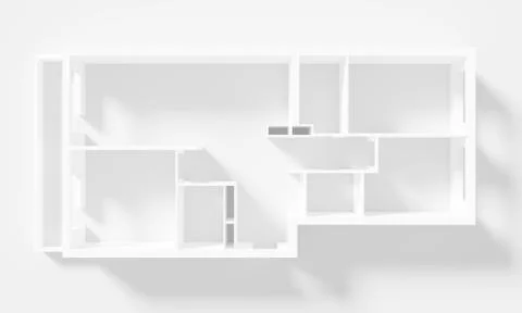 Paper Model Of Apartment, floor plan Stock Illustration