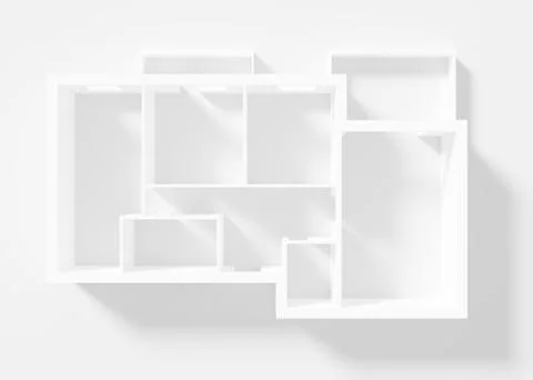 Paper Model Of Apartment, floor plan Stock Illustration