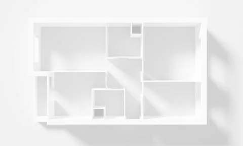 Paper Model Of Apartment, floor plan Stock Illustration