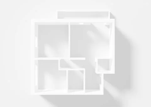 Paper Model Of Apartment, floor plan Stock Illustration