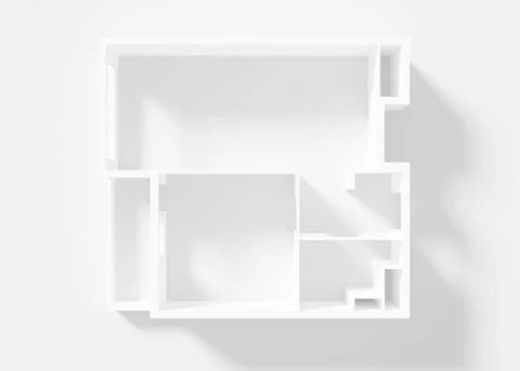 Paper Model Of Apartment, floor plan Stock Illustration