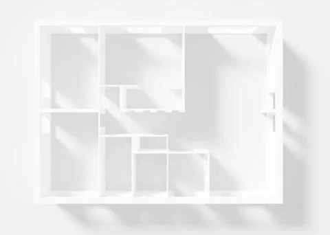 Paper Model Of Apartment, floor plan Stock Illustration