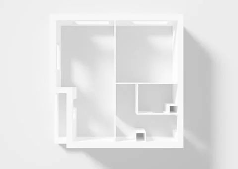 Paper Model Of Apartment, floor plan Stock Illustration