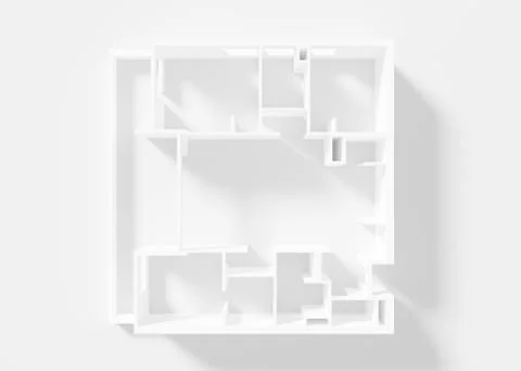 Paper Model Of Apartment, floor plan Stock Illustration