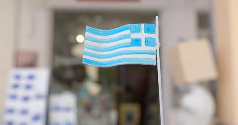 A Paper Model Greek Flag Stock Footage 160455284