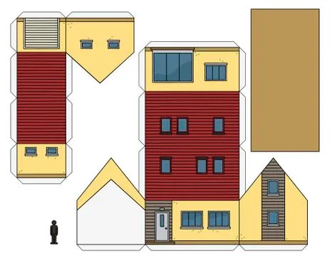 The paper model of a house Stock Illustration