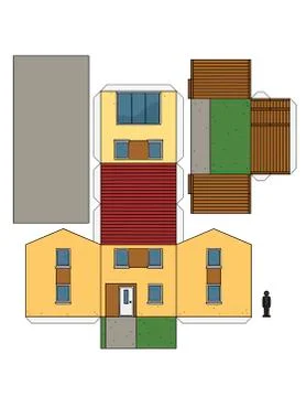 The paper model of a house Stock Illustration