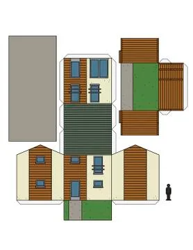 The paper model of a house Stock Illustration
