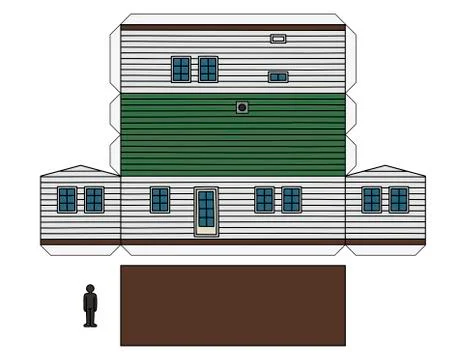 The paper model of a mobihome Stock Illustration