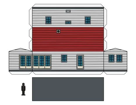 The paper model of a mobihome Stock Illustration