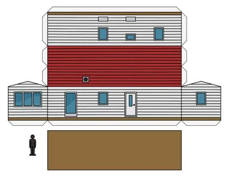 The paper model of a mobihome Stock Illustration