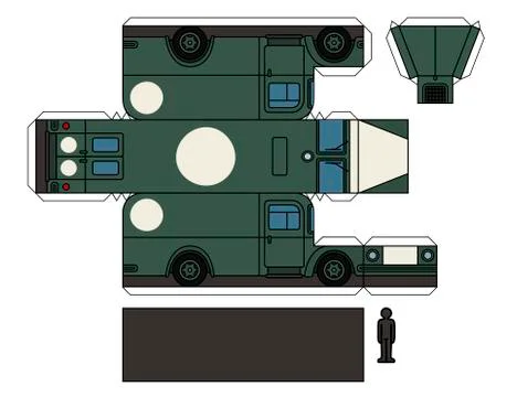 Paper model of an old ambulance Stock Illustration